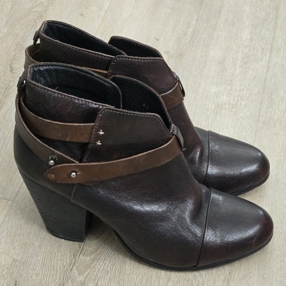 Rag & Bone Harrow Dark Brown Leather Ankle Boots Size 40 EU 9 US - Picture 2 of 12